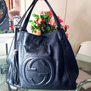 Gucci Black Leather Shoulder Bag